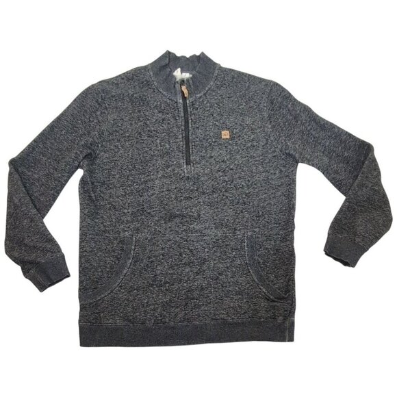 Tentree Mens Gray 1/4 Zip Pullover Sweatshirt L Organic Cotton Hemp Blend - Picture 1 of 9